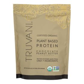 Truvani Organic Plant-Based Protein – Peanut Butter Chocolate Flavor for Clean Nutrition, 25.75 oz