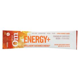 Om Organic Mushroom Energy Powder – Natural Citrus Orange Boost, 10 Single-Serve Packs