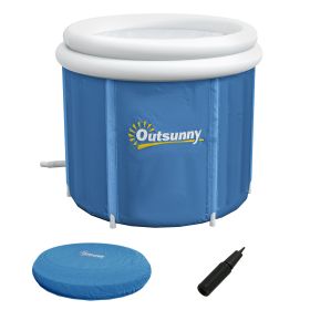 Outsunny Ice Bath Tub, 79 Gallon Outdoor Portable Cold Plunge Tub with Thermo Lid, Cover and Carry Bag for Athletes Recovery and Cold Water Therapy, D