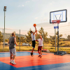 Basketball Hoop Outdoor, 5.2 Ft to 6.8Ft Adjustable Basketball Goal with 32" Backboard & 16" Basket, All Weather Portable Basketball Stand Wheels, for