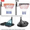 Basketball Hoop Outdoor, 5.2 Ft to 6.8Ft Adjustable Basketball Goal with 32" Backboard & 16" Basket, All Weather Portable Basketball Stand Wheels, for