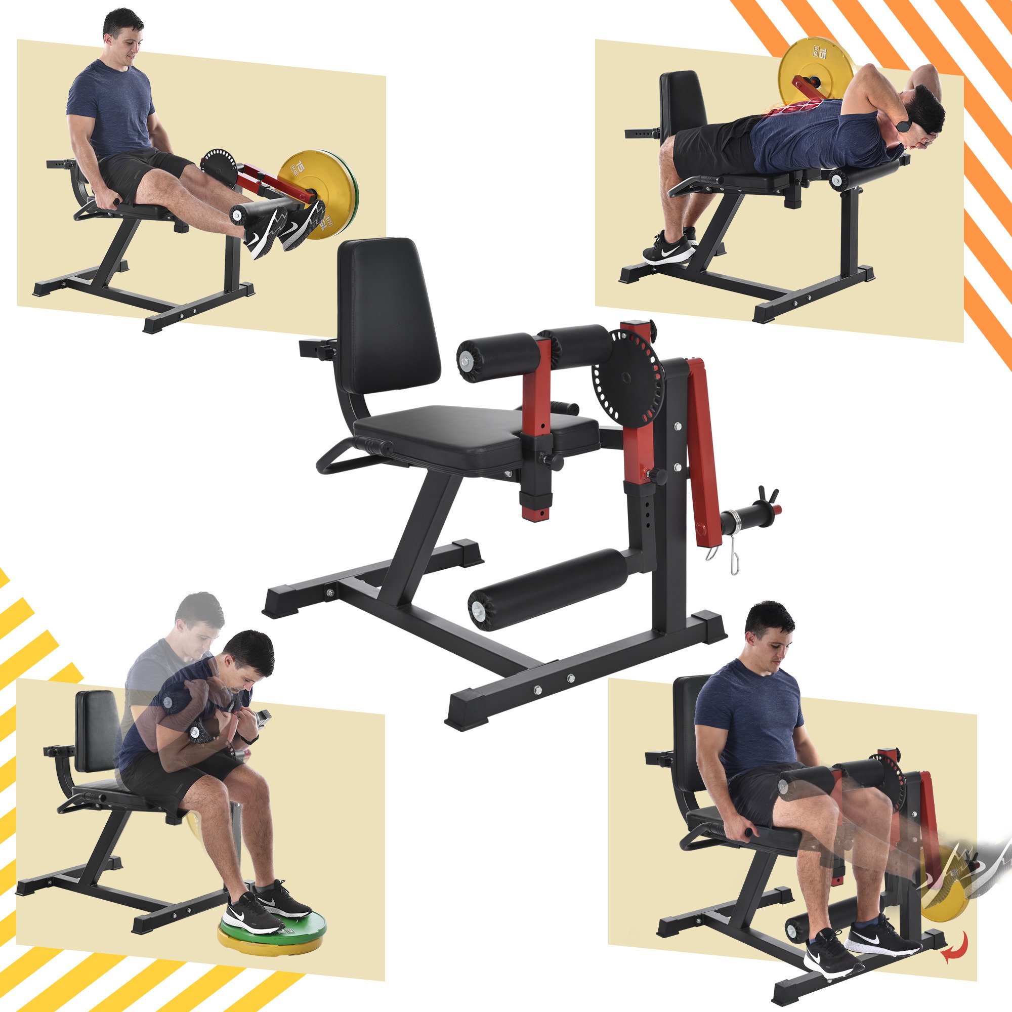 Leg Extension and Curl Machine - Leg Exercise Machine with Adjustable Seat Backrest and Rotary Leg Extenstion, Adjustable Leg Curl for Home Gym Hamstr Leg Extension and Curl Machine - Leg Exercise Machine with Adjustable Seat Backrest and Rotary Leg Extenstion, Adjustable Leg Curl for Home Gym Hamstr