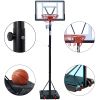 Basketball Hoop Outdoor, 5.2 Ft to 6.8Ft Adjustable Basketball Goal with 32" Backboard & 16" Basket, All Weather Portable Basketball Stand Wheels, for