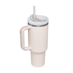 40 oz Tumbler with Handle and Straw Lid;  Insulated Cup Water Bottle (Color: pink)