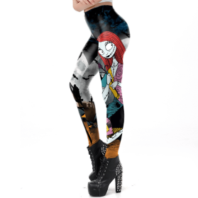 Women's Skull Leggings Halloween Pants (size: S)