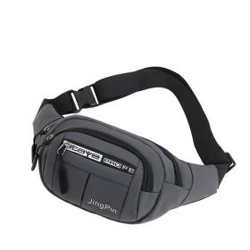 Men'S Waist Bag Outdoor Leisure Sports Messenger Chest Bag (Color: Grey)