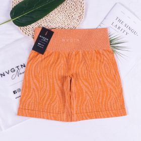 WILD High Waisted Shorts Seamless Outfits Women Workout Short Leggings Zebra Leopard Joga Fitness Clothing Tights Gym Wear Nylon (Color: Burnt Orange Zebra, size: Xs Waist 24-25)