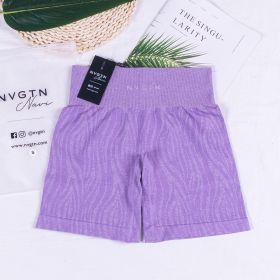 WILD High Waisted Shorts Seamless Outfits Women Workout Short Leggings Zebra Leopard Joga Fitness Clothing Tights Gym Wear Nylon (Color: Lilac Zebra, size: Xs Waist 24-25)