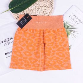 WILD High Waisted Shorts Seamless Outfits Women Workout Short Leggings Zebra Leopard Joga Fitness Clothing Tights Gym Wear Nylon (Color: Burnt Orange Leopard, size: Xs Waist 24-25)