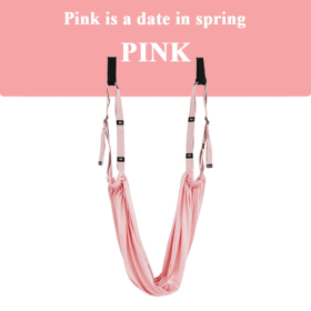 Adjustable Aerial Yoga Strap; Hammock Swing Stretching Strap; Anti-Gravity Inversion Pilates Hammock Belts For Gym Flexibility (Color: pink)