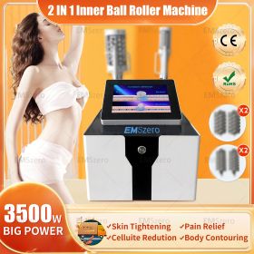 Profession Emszero Body Sculpt Ems Microcorrent Roller Machine 15 tesla DLS-Emsslim Neo Inner Ball Cellulite remove Device (Color: 2 roller NEO)