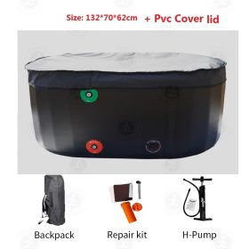 Portable Foldable Cold Plunge Tub Inflatable Recovery PRO Ice Bath Tub For Athletes Water Chiller Compatible Cold Plunge Outdoor (Color: 132cm as pic)