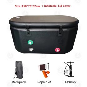 Portable Foldable Cold Plunge Tub Inflatable Recovery PRO Ice Bath Tub For Athletes Water Chiller Compatible Cold Plunge Outdoor (Color: 150cm as pic)