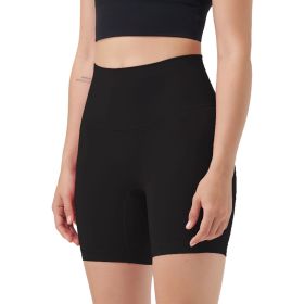 Women's High Waist Biker Shorts Tummy Control Pants Athletic Leggings Spandex Booty Shorts with 6.3In Inseam No Front Seam for Workout Yoga Running Vo (Color: Black, size: M)